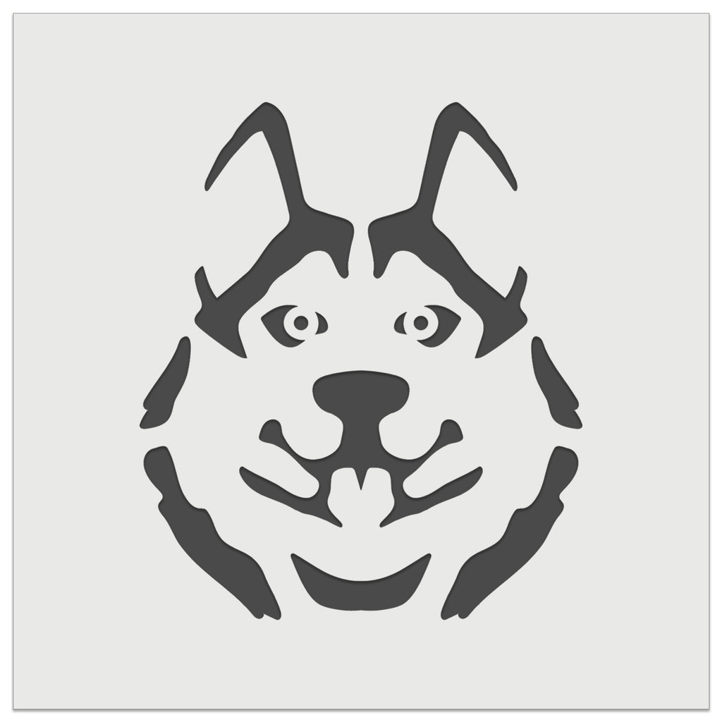 Siberian Husky Dog Face Wall Cookie DIY Craft Reusable Stencil