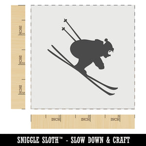 Skiing Ski Tuck Bully Bullet Stance Downhill Wall Cookie DIY Craft Reusable Stencil