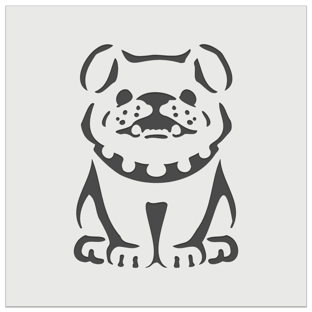 Smiling Bulldog Puppy Wall Cookie DIY Craft Reusable Stencil