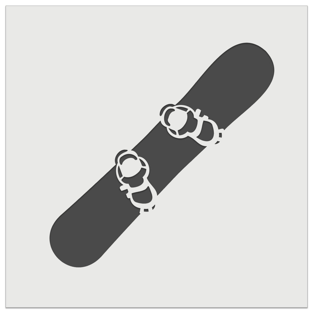 Snowboard with Boot Bindings Wall Cookie DIY Craft Reusable Stencil