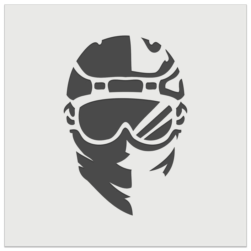 Snowboarder Helmet and Goggles with Bandana Wall Cookie DIY Craft Reusable Stencil