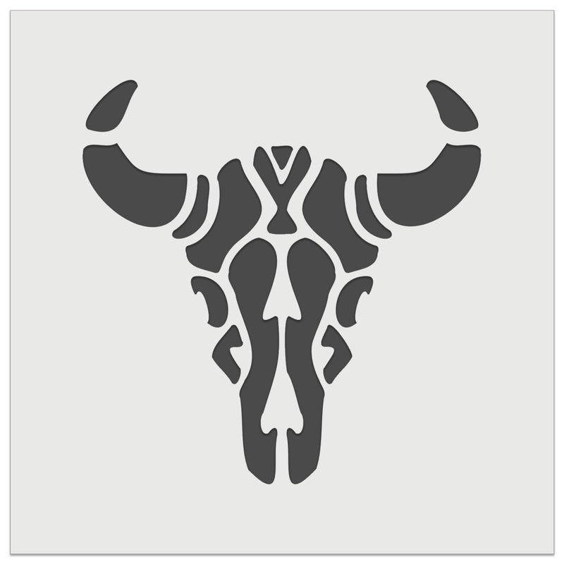 Southwestern Style Tribal Bull Cow Skull Wall Cookie DIY Craft Reusable Stencil