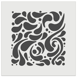 Swirling Water Droplets Abstract Pattern Wall Cookie DIY Craft Reusable Stencil
