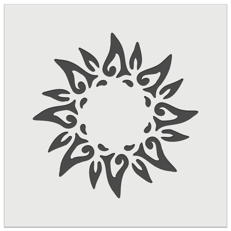 Tribal Sun Circle Star Wall Cookie DIY Craft Reusable Stencil