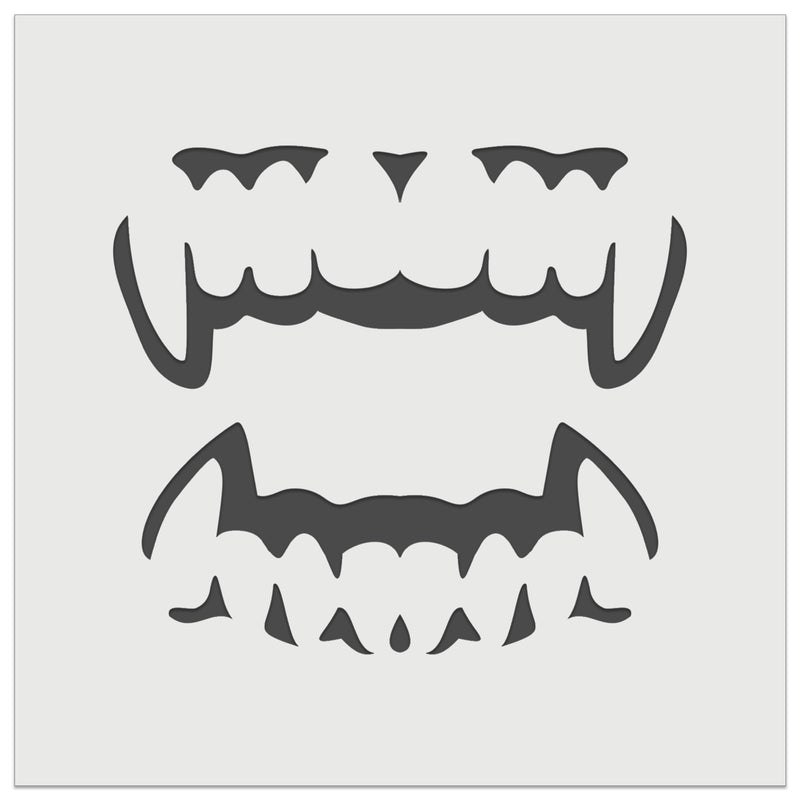 Vampire Teeth Fangs Jaws Mouth Halloween Wall Cookie DIY Craft Reusable Stencil
