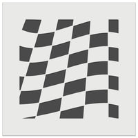 Waving Racing Checkered Flag Pattern Wall Cookie DIY Craft Reusable Stencil