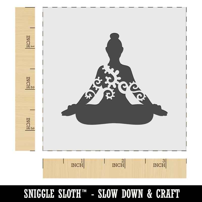 Yoga Pose Siddhasana Accomplished Sitting Wall Cookie DIY Craft Reusable Stencil