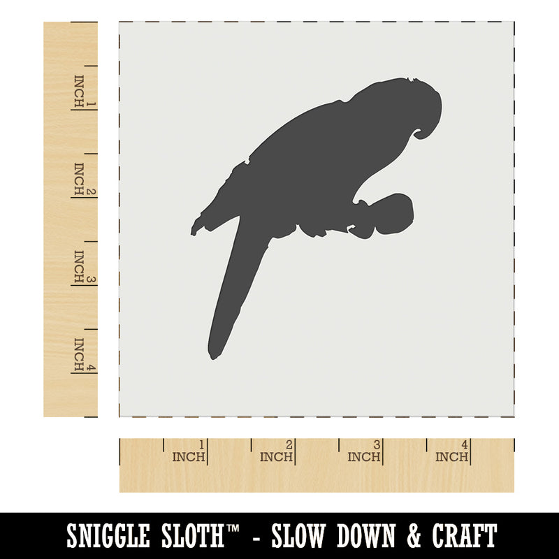 Parrot on Branch Bird Sketch Solid Wall Cookie DIY Craft Reusable Stencil