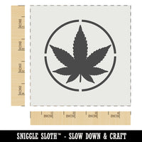 Marijuana Leaf in Circle Wall Cookie DIY Craft Reusable Stencil