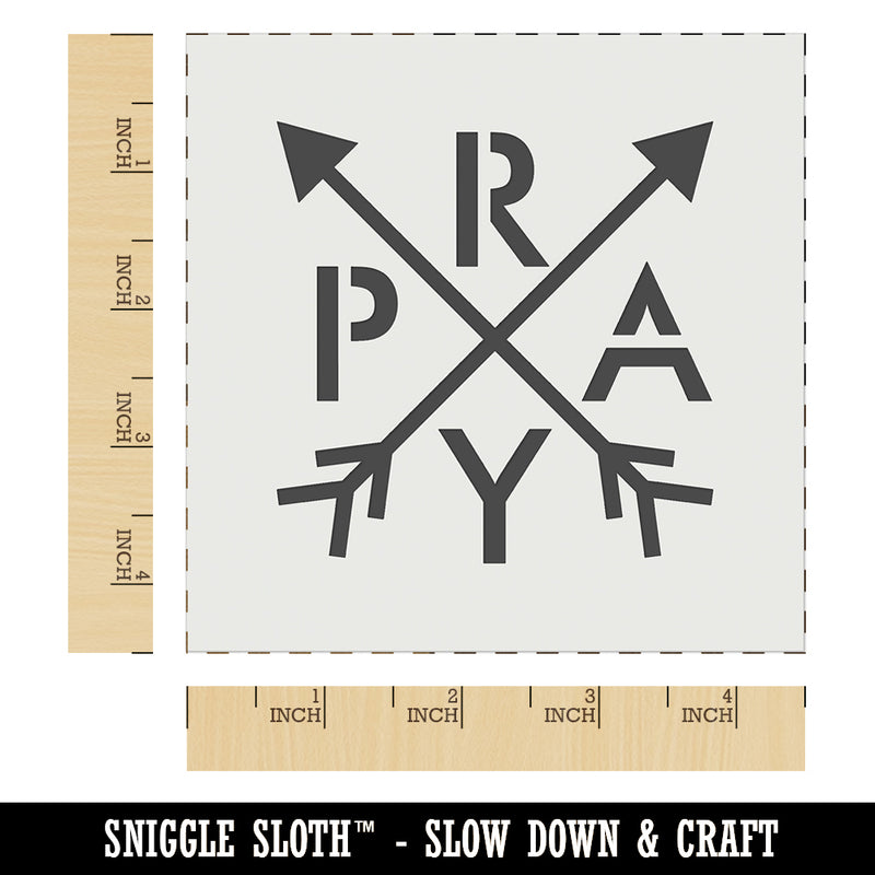 Pray Stylized Wall Cookie DIY Craft Reusable Stencil