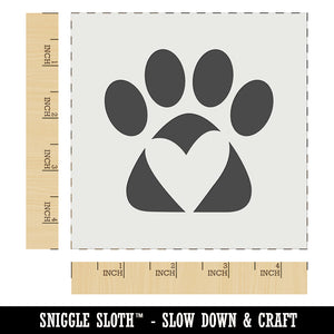 Paw Print with Heart Dog Wall Cookie DIY Craft Reusable Stencil