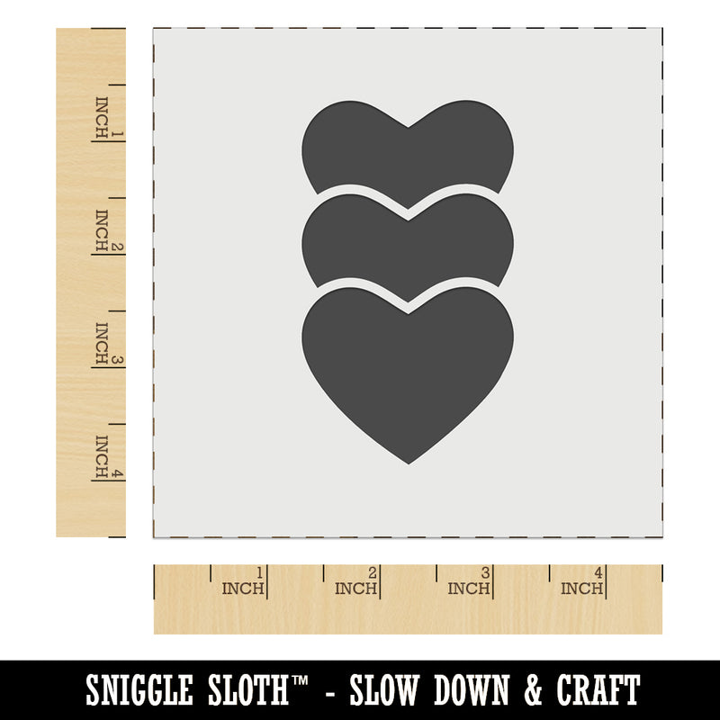 Heart Love Trio Wall Cookie DIY Craft Reusable Stencil