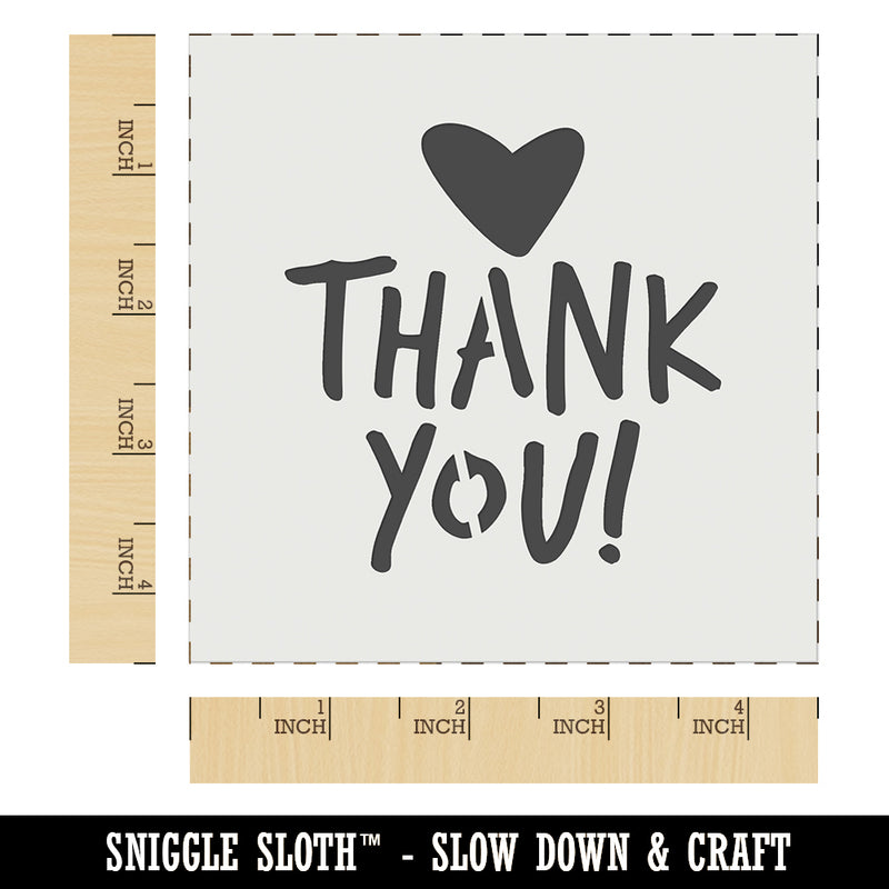 Thank You Fun Text with Heart Wall Cookie DIY Craft Reusable Stencil