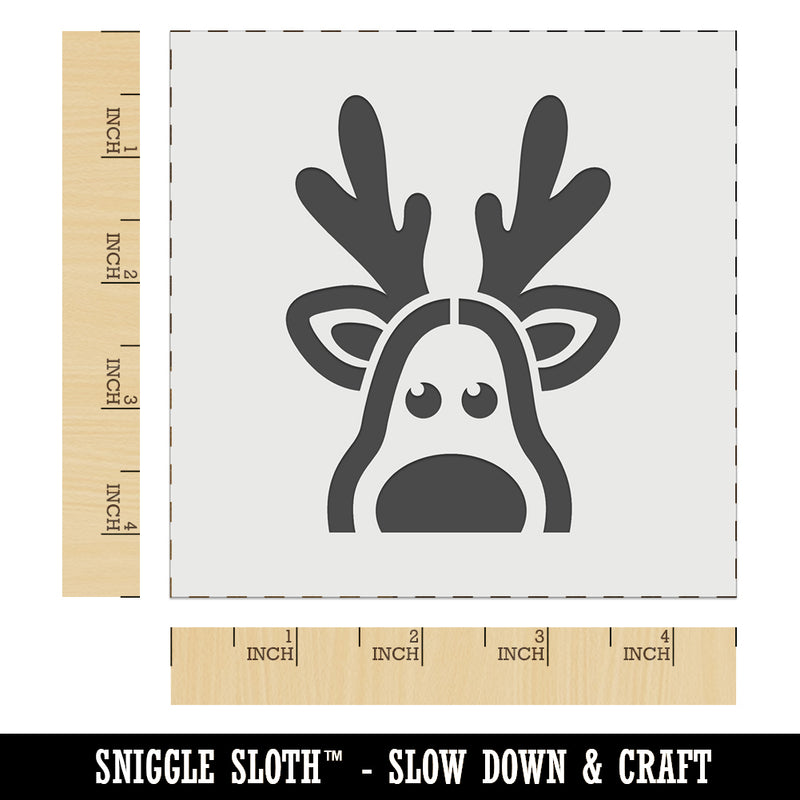 Peeking Reindeer Christmas Wall Cookie DIY Craft Reusable Stencil