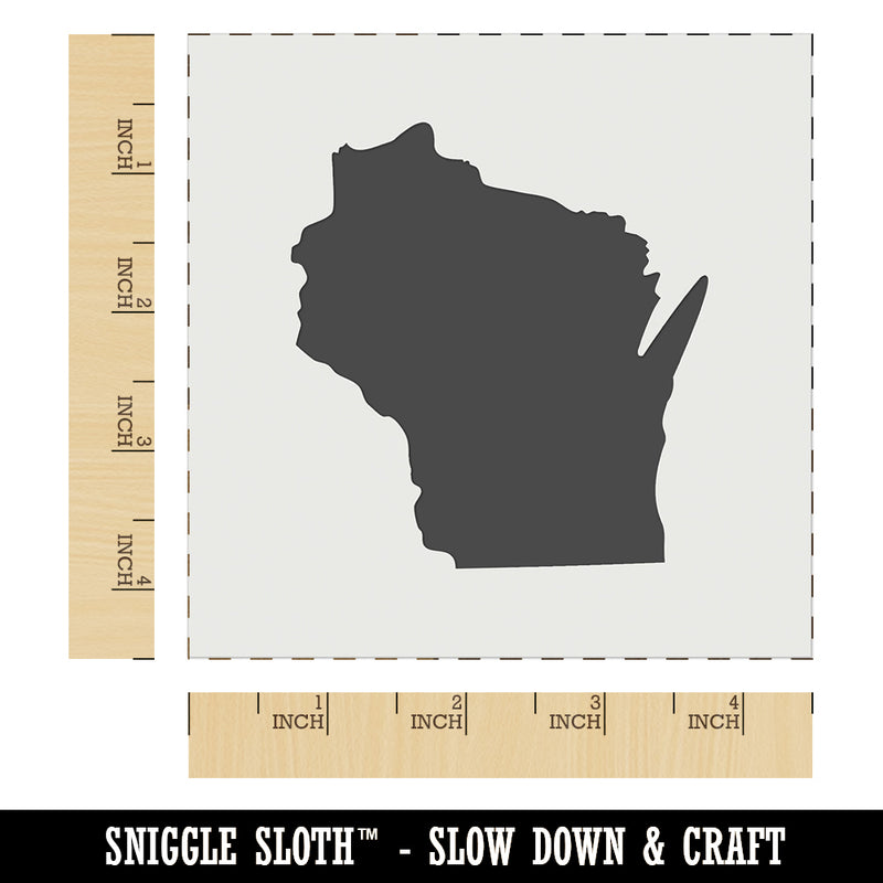 Wisconsin State Silhouette Wall Cookie DIY Craft Reusable Stencil