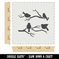 Birds Sitting on Tree Branches Wall Cookie DIY Craft Reusable Stencil