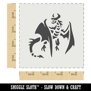 Fierce Horned Flying Dragon Wyvern Wall Cookie DIY Craft Reusable Stencil