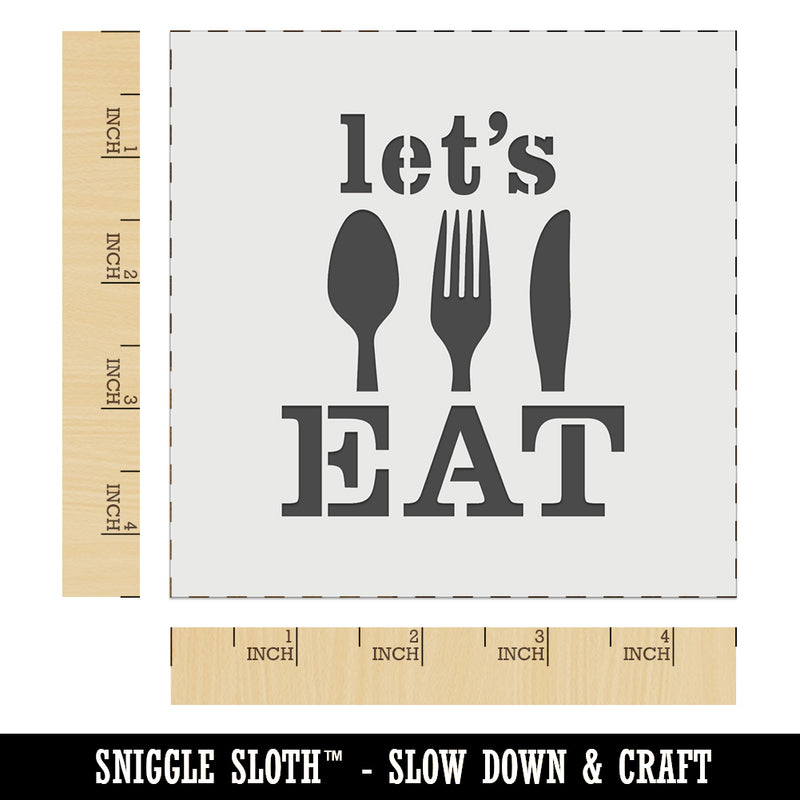 Let's Eat Knife Fork Spoon Wall Cookie DIY Craft Reusable Stencil