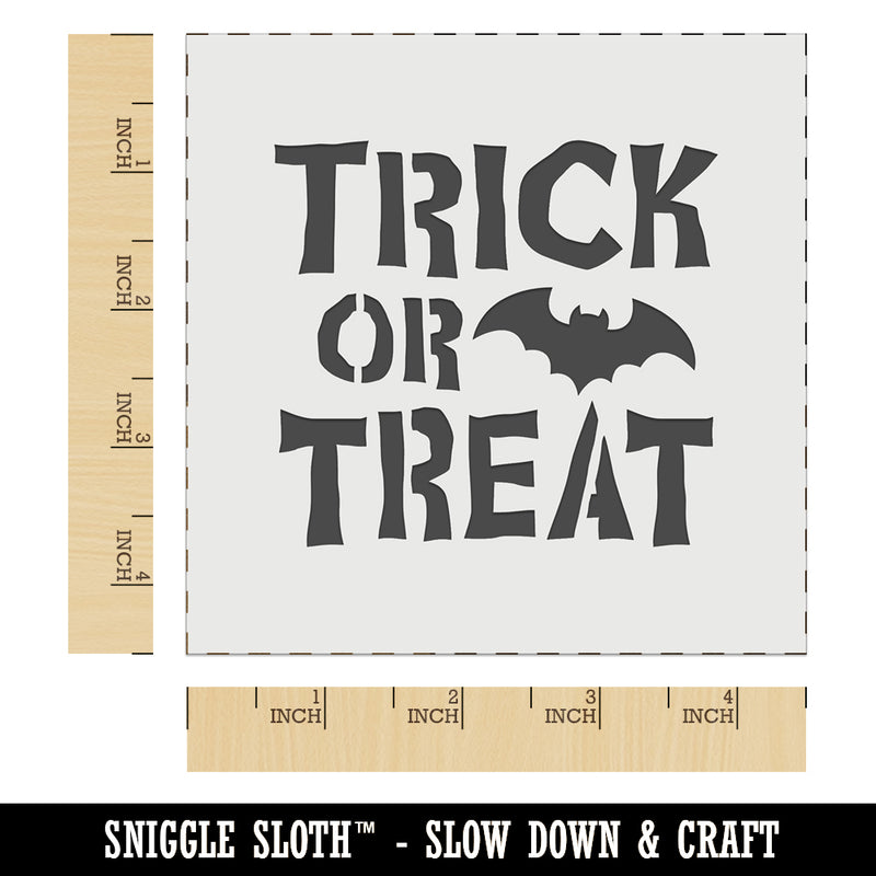 Trick or Treat with Bat Halloween Wall Cookie DIY Craft Reusable Stencil