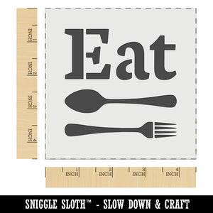 Eat Spoon and Fork Kitchen Wall Cookie DIY Craft Reusable Stencil