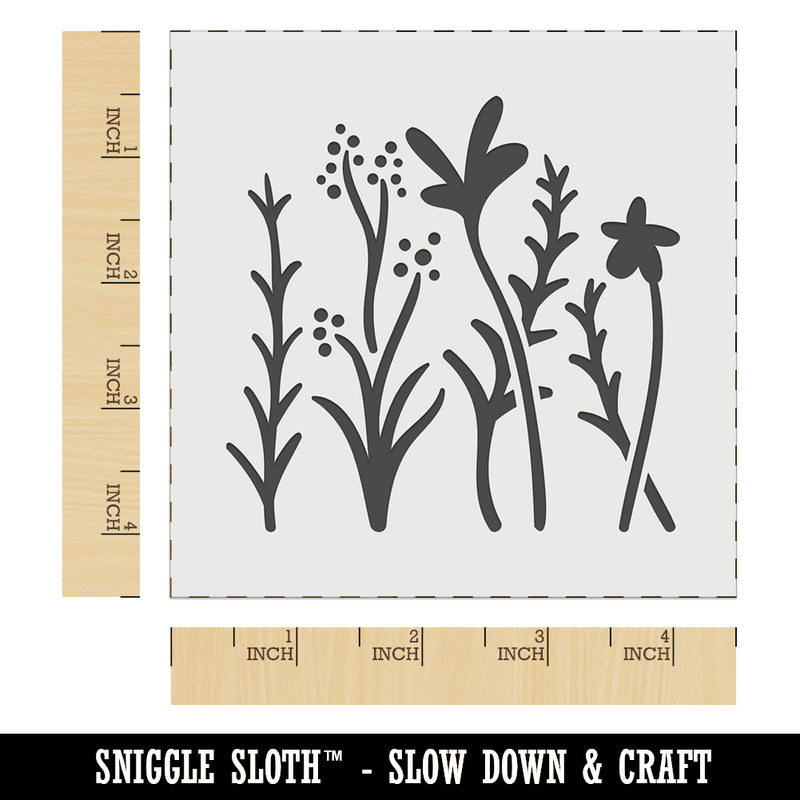 Adorable Summer Wildflowers for Repeating Pattern Wall Cookie DIY Craft Reusable Stencil