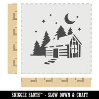 Cozy Log Cabin Outdoors Trees Woods Wall Cookie DIY Craft Reusable Stencil