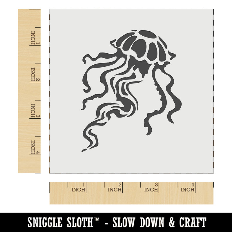 Elegant Compass Jellyfish Floating in the Ocean Wall Cookie DIY Craft Reusable Stencil