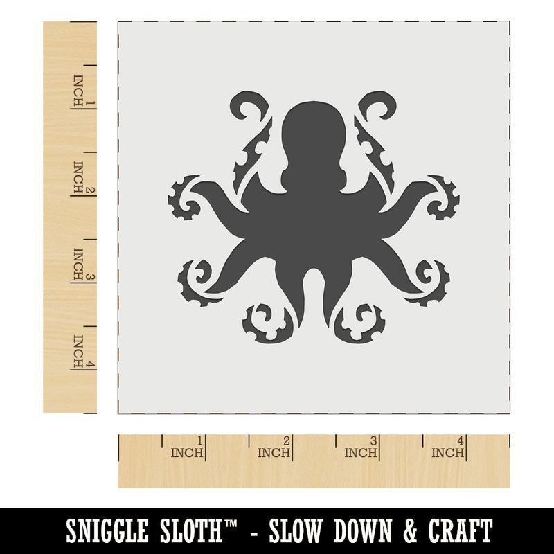 Octopus with Twisting Tentacle Arms Wall Cookie DIY Craft Reusable Stencil