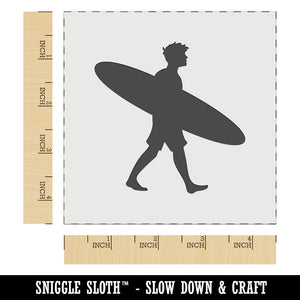 Surfer Man with Surfboard Walking Wall Cookie DIY Craft Reusable Stencil