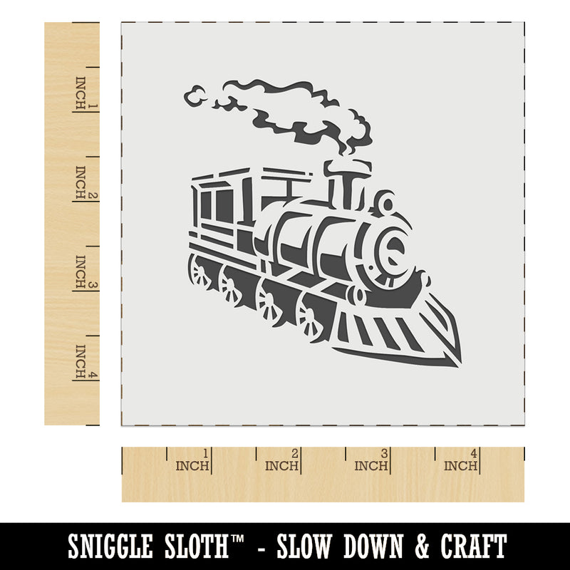 Train Steam Engine Locomotive Transportation Vehicle Wall Cookie DIY Craft Reusable Stencil