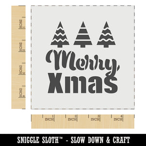 Merry Xmas Christmas Trees Wall Cookie DIY Craft Reusable Stencil