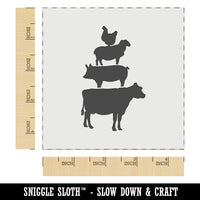 Chicken Sheep Pig Cow Stacked Farm Animals Wall Cookie DIY Craft Reusable Stencil