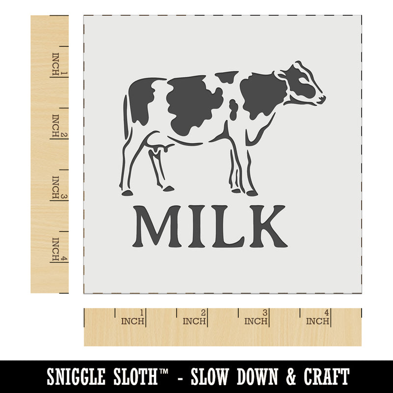 Milk Text with Spotted Cow Farm Dairy Wall Cookie DIY Craft Reusable Stencil