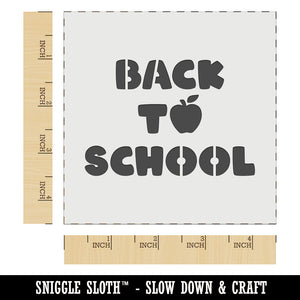 Back to School Text Apple Wall Cookie DIY Craft Reusable Stencil