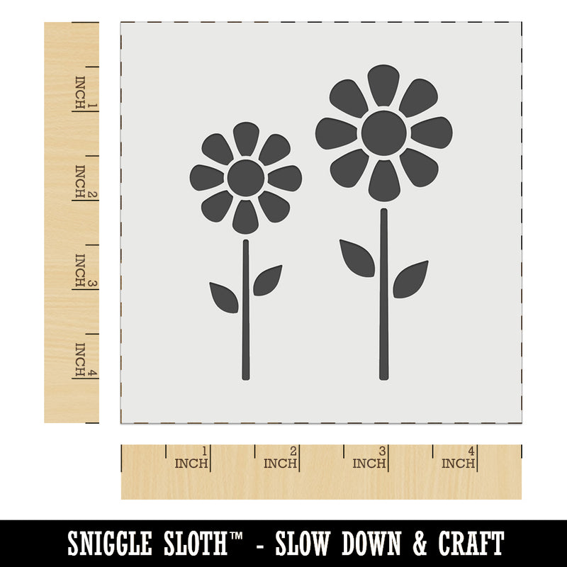 Daisy Flower Pair Wall Cookie DIY Craft Reusable Stencil