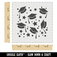 Graduation Caps Repeating Pattern Wall Cookie DIY Craft Reusable Stencil