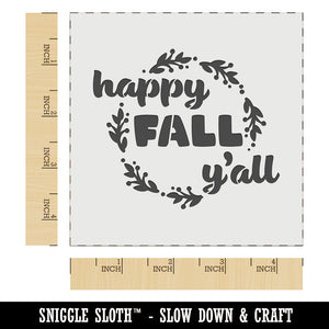 Happy Fall Y'all Autumn Foliage Wall Cookie DIY Craft Reusable Stencil