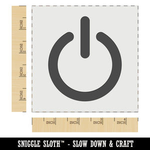 Power Symbol On Button Computer Wall Cookie DIY Craft Reusable Stencil