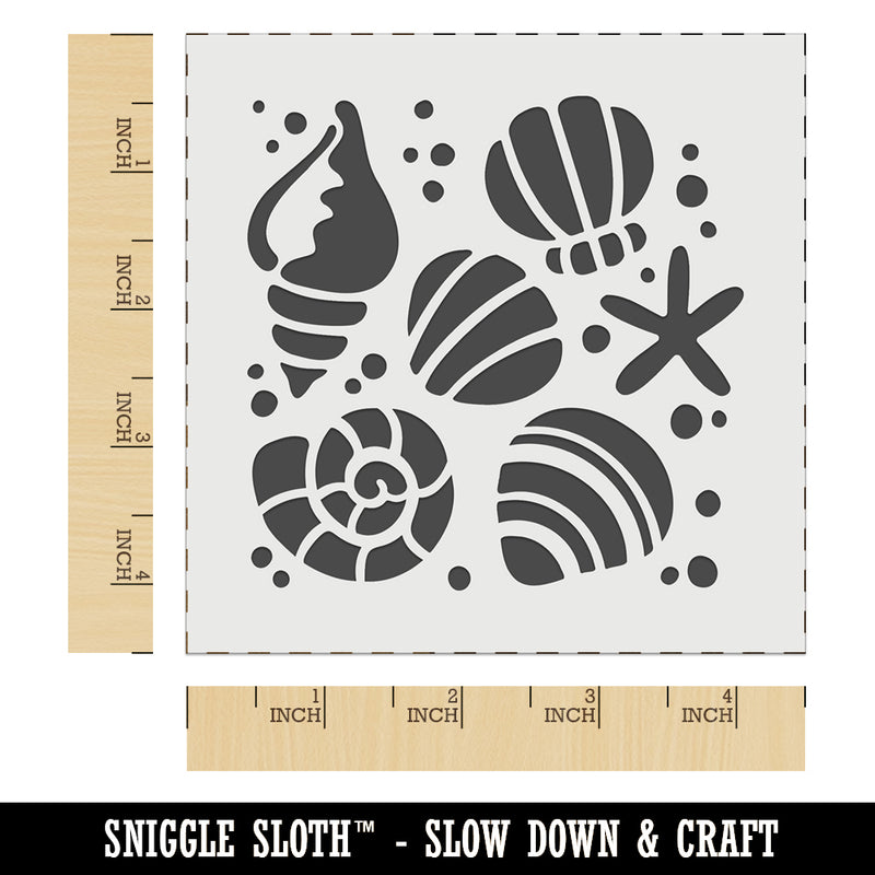 Seashells and Starfish Wall Cookie DIY Craft Reusable Stencil