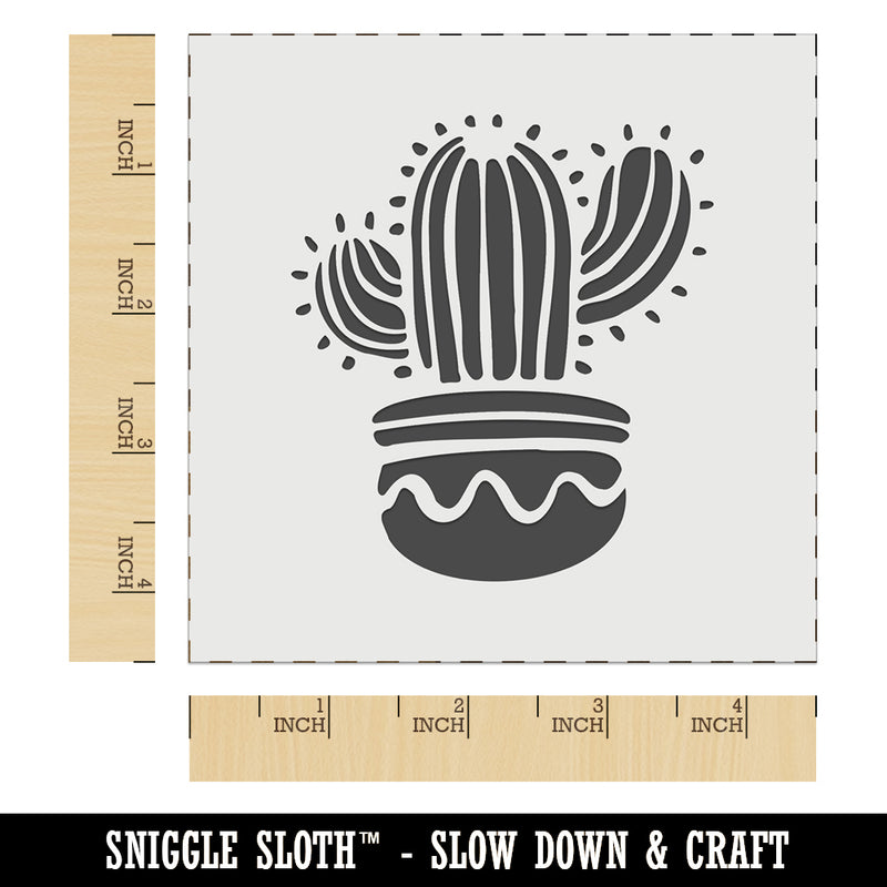 Potted Saguaro Cactus Succulent Plant Wall Cookie DIY Craft Reusable Stencil