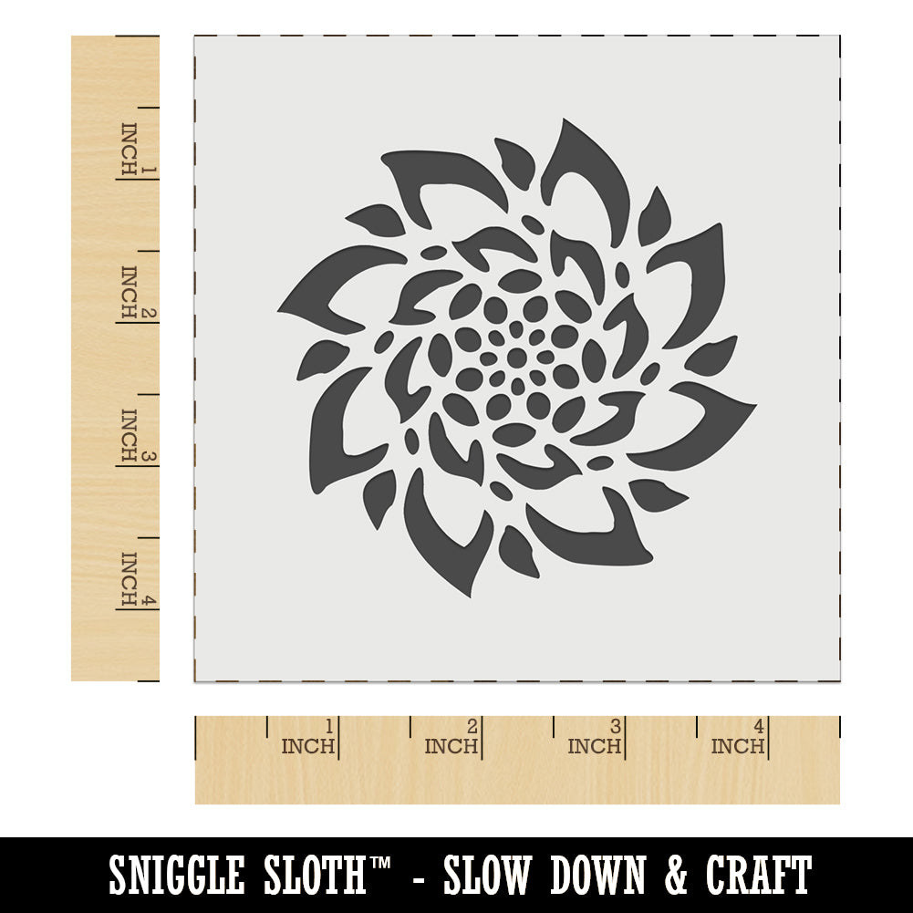 printable succulent stencil Radial Succulent Flower Spiral Wall Cookie DIY Craft Reusable Stencil – Sniggle Sloth