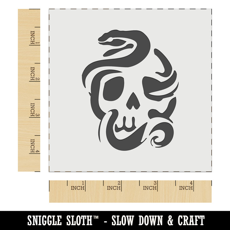 Sinister Skull with Snake Serpent Wall Cookie DIY Craft Reusable Stencil
