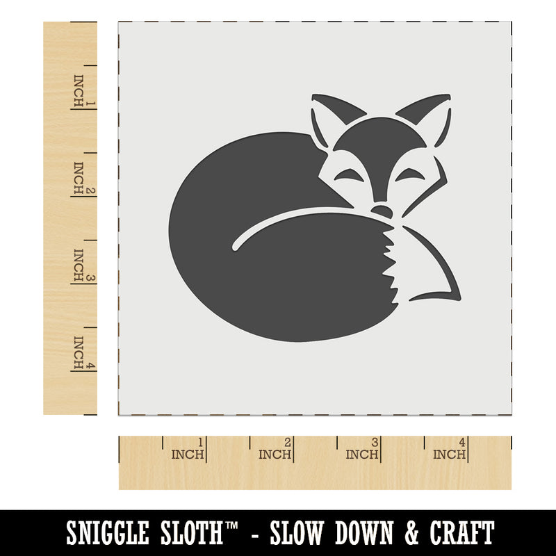 Fox Curled Up Sleeping Wall Cookie DIY Craft Reusable Stencil