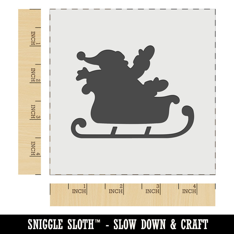 Santa in Sleigh Silhouette Christmas Wall Cookie DIY Craft Reusable Stencil