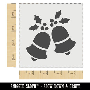 Christmas Bells with Holly Wall Cookie DIY Craft Reusable Stencil