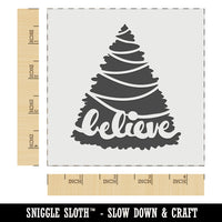 Christmas Tree Believe Wall Cookie DIY Craft Reusable Stencil