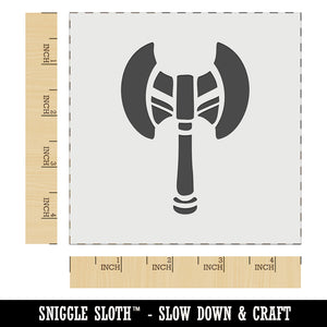 Battle Axe Dwarven Fantasy Weapon Wall Cookie DIY Craft Reusable Stencil