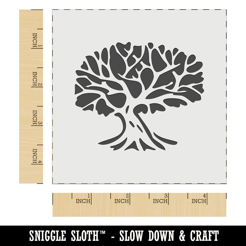 Tree with Exposed Branches and Leaves Wall Cookie DIY Craft Reusable Stencil