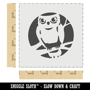 Wise Old Owl Sitting on Branch Wall Cookie DIY Craft Reusable Stencil