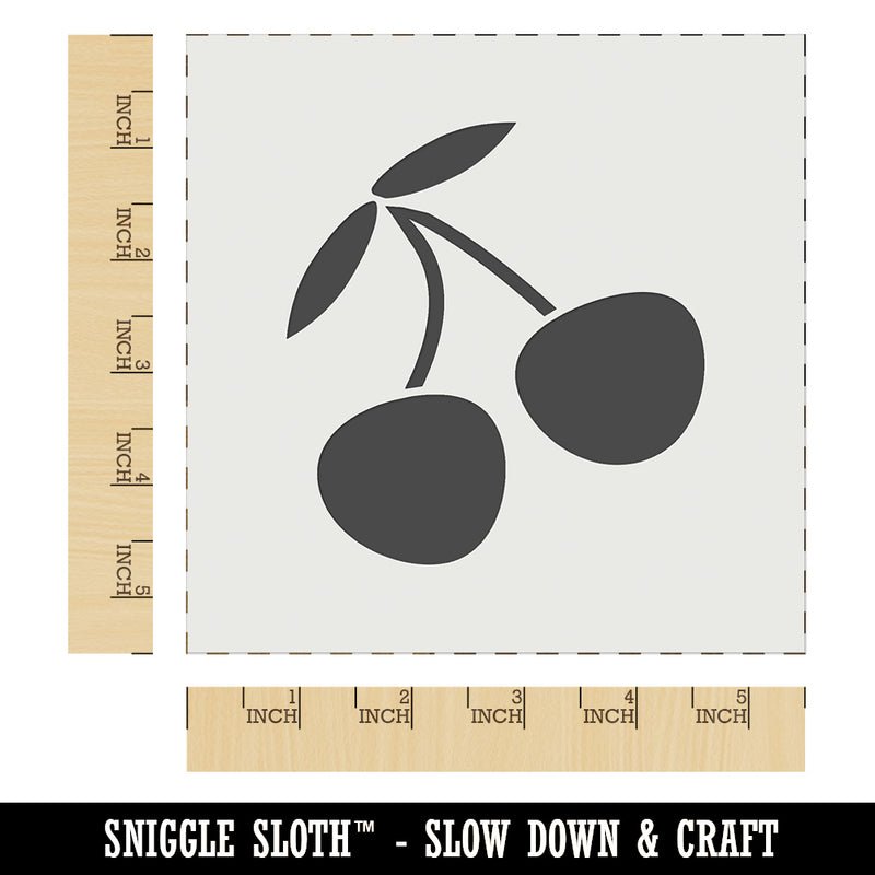 Pair of Cherries Outlined Wall Cookie DIY Craft Reusable Stencil